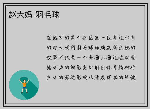 赵大妈 羽毛球